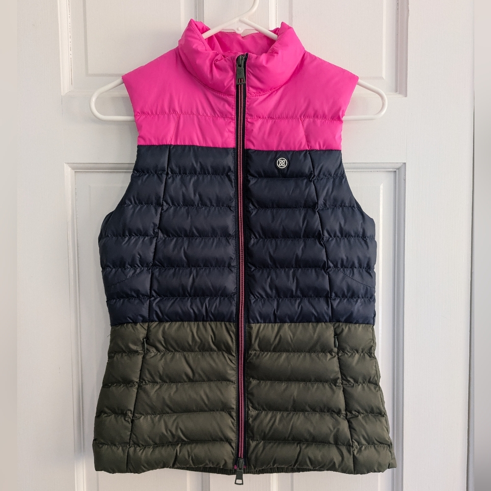 G/Fore women's color block puffer vest size XS golf athleisure outdoors hiking - Picture 3 of 9